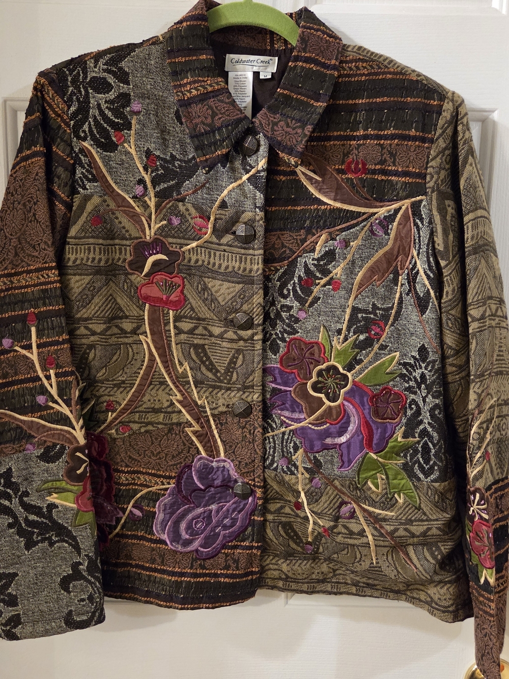 Coldwater Creek Women's Embroidered Floral Jacket - Multi